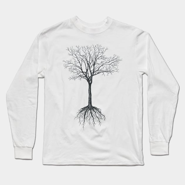 Tree without leaves Long Sleeve T-Shirt by katerinamk